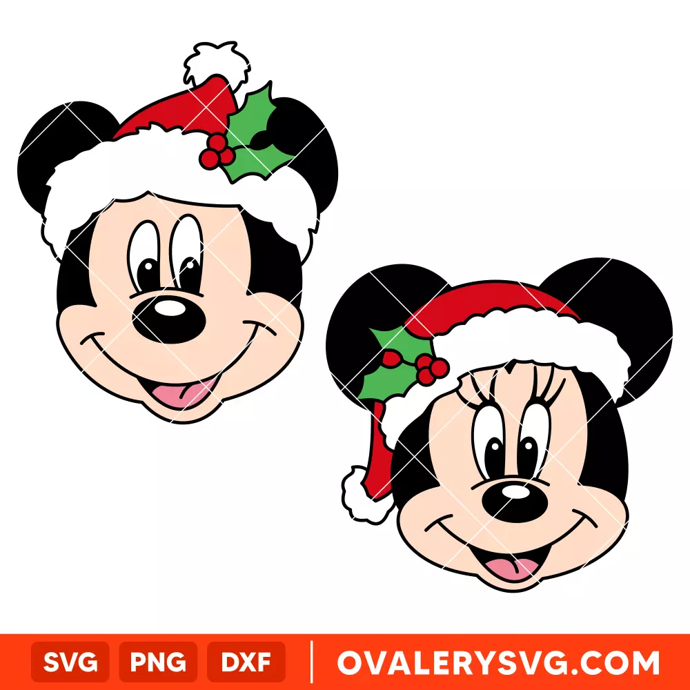 Mickey and Minnie Santa Bundle SVG, Christmas SVG, Disney SVG | Instant Download SVG PNG Cut File for Cricut & Silhouette