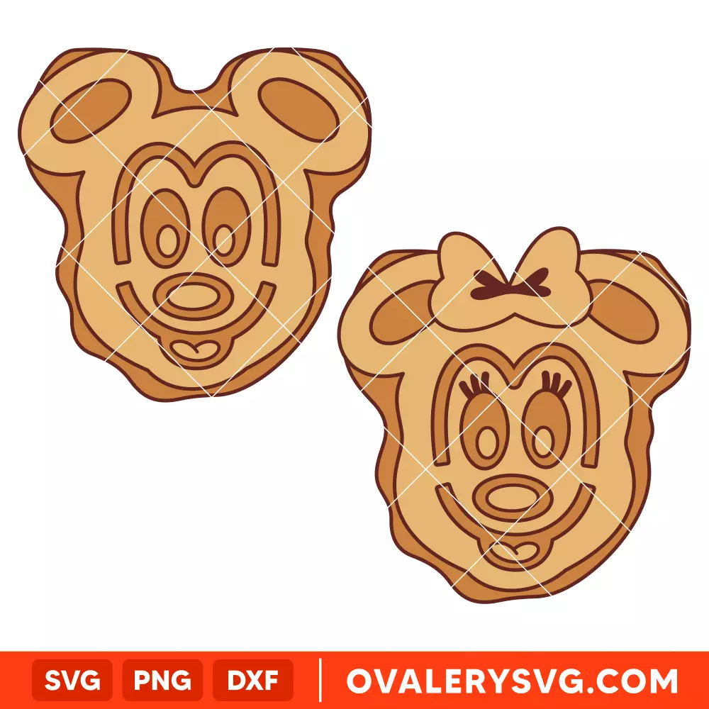 Mickey and Minnie Waffles Bundle SVG, Christmas SVG, Disney SVG | Instant Download SVG PNG Cut File for Cricut & Silhouette