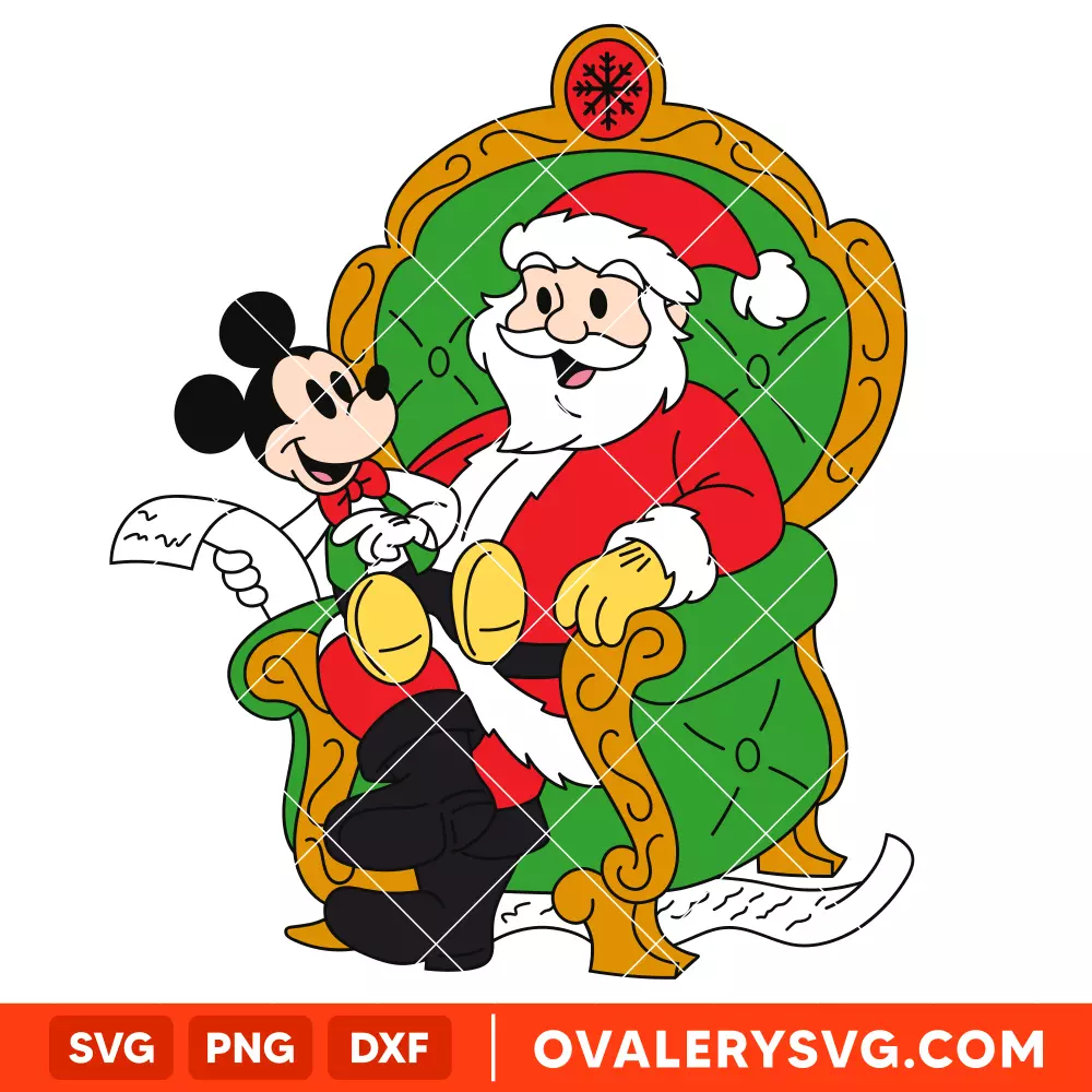 Mickey and Santa Claus Wishlist SVG, Christmas SVG, Disney SVG | Instant Download SVG PNG Cut File for Cricut & Silhouette