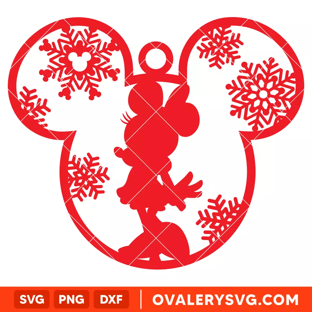 Minnie Christmas Ball SVG, Disney SVG | Instant Download SVG PNG Cut File for Cricut & Silhouette