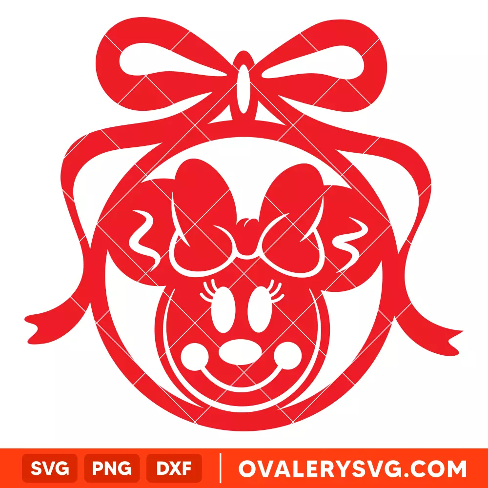 Minnie Head Christmas Ball SVG, Disney SVG | Instant Download SVG PNG Cut File for Cricut & Silhouette
