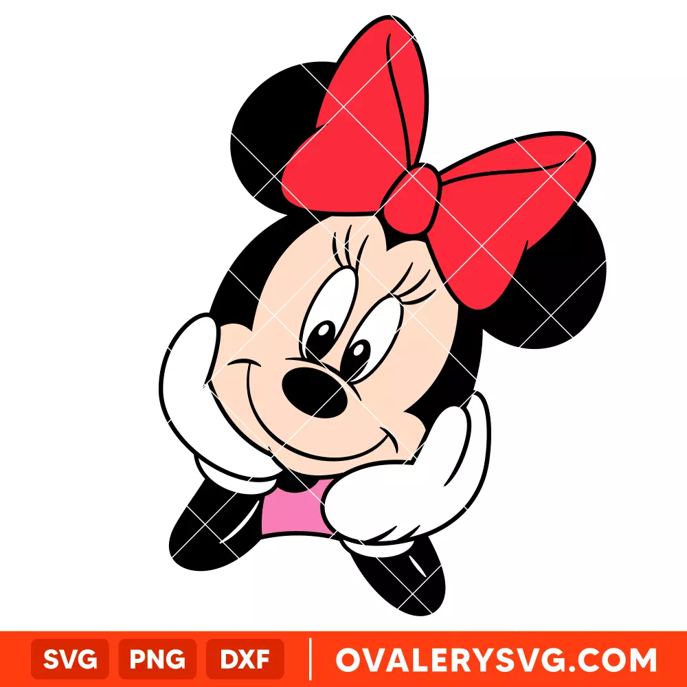 Minnie Mouse Peeking Face SVG, Disney SVG | Instant Download SVG PNG Cut File for Cricut & Silhouette