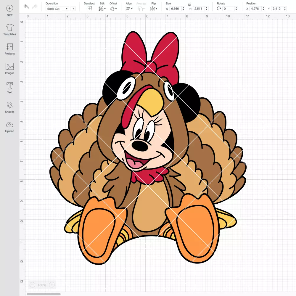 Minnie Mouse Thanksgiving Turkey SVG, Disney SVG | Instant Download SVG PNG Cut File for Cricut & Silhouette - Image 2