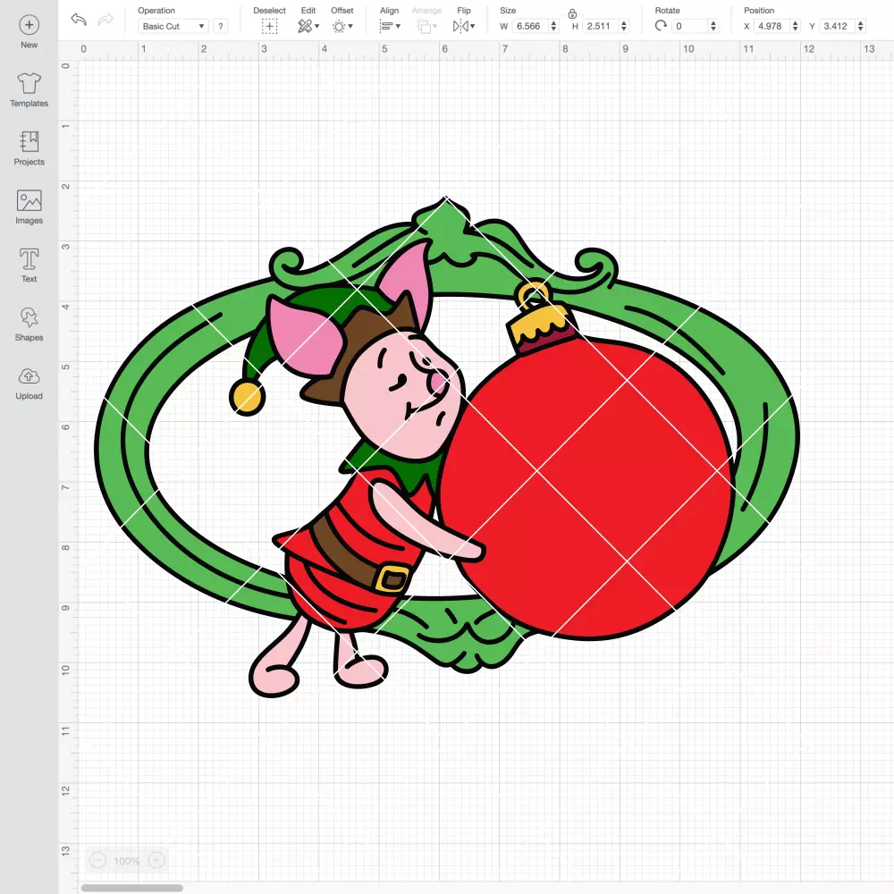 Piglet Christmas Frame SVG, Christmas SVG, Disney SVG | Instant Download SVG PNG Cut File for Cricut & Silhouette - Image 2