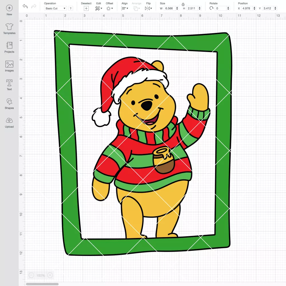 Pooh Christmas Frame SVG, Christmas SVG, Disney SVG | Instant Download SVG PNG Cut File for Cricut & Silhouette - Image 2