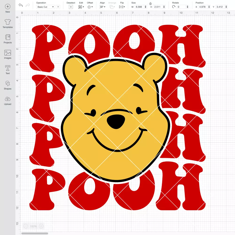 Pooh Face Wavy SVG, Retro SVG, Disney SVG | Instant Download SVG PNG Cut File for Cricut & Silhouette - Image 2