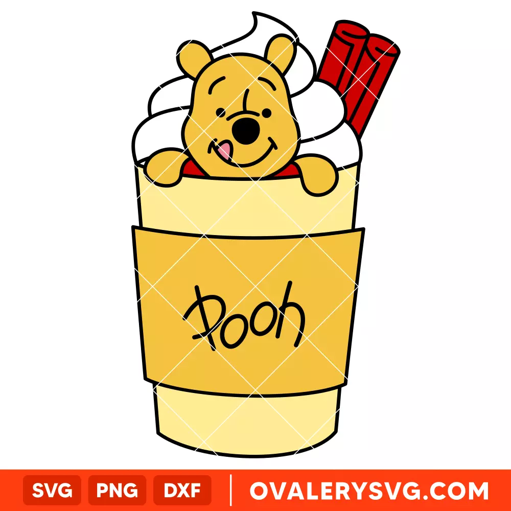 Pooh Hot Cocoa SVG, Christmas SVG, Disney SVG | Instant Download SVG PNG Cut File for Cricut & Silhouette