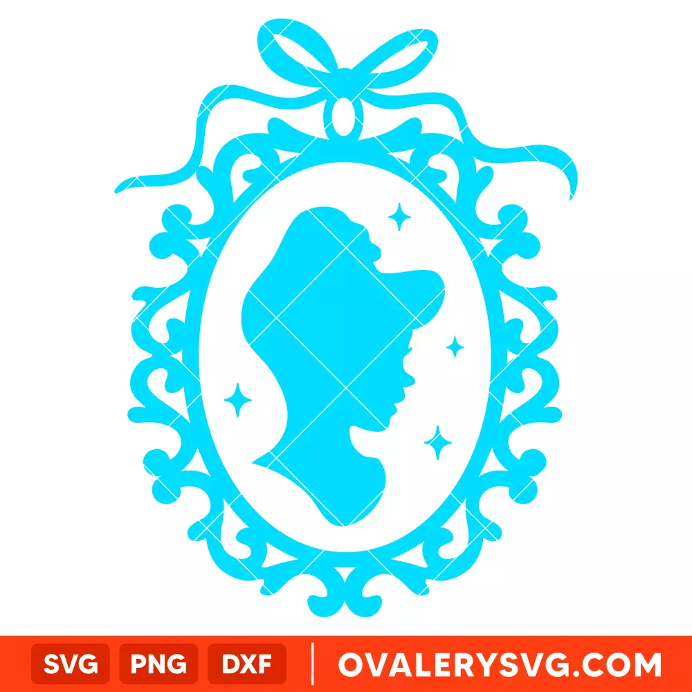 Princess Cinderella Retro Frame SVG, Disney Princess Ornament SVG | Instant Download SVG PNG Cut File for Cricut & Silhouette