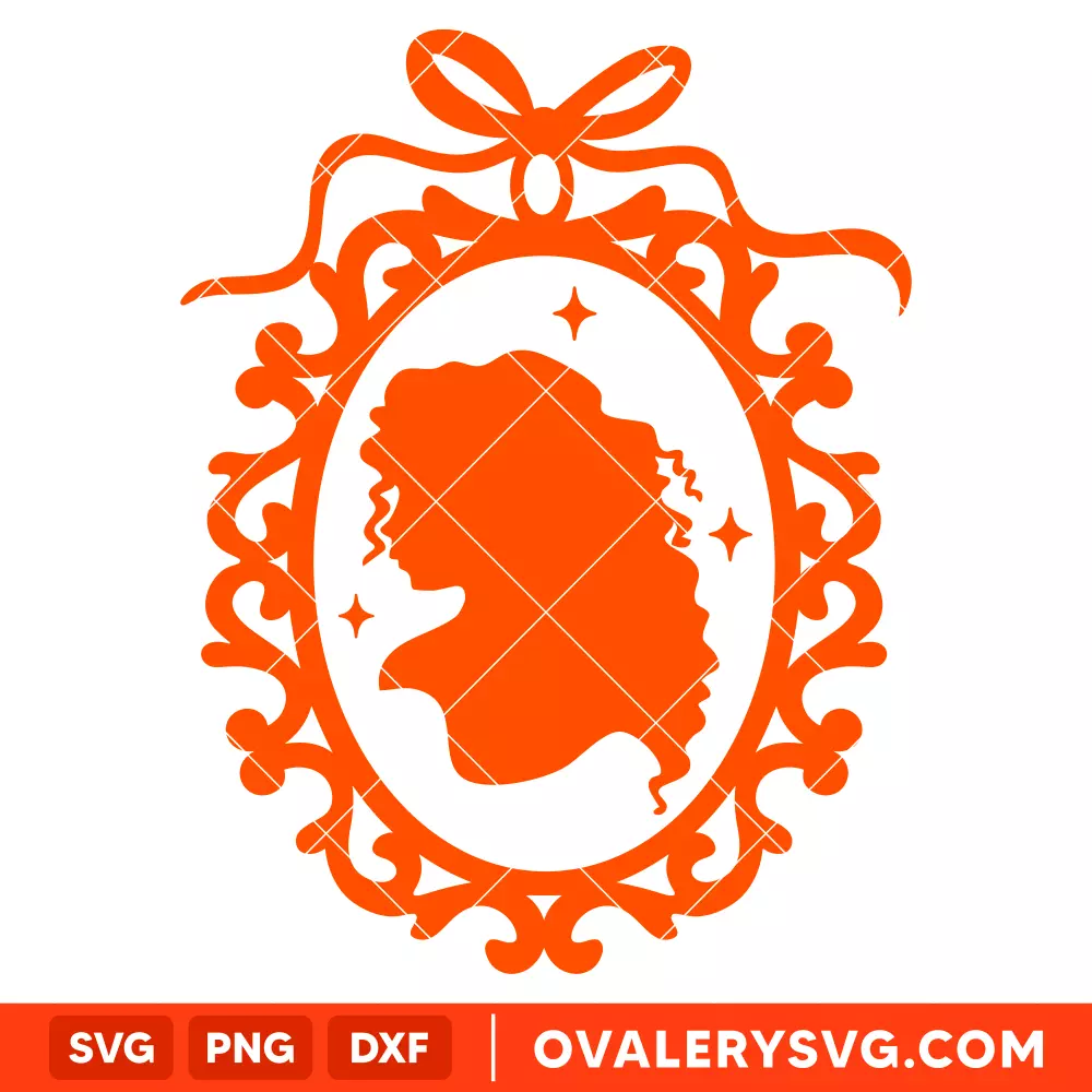 Princess Merida Retro Frame SVG, Disney Princess Ornament SVG | Instant Download SVG PNG Cut File for Cricut & Silhouette