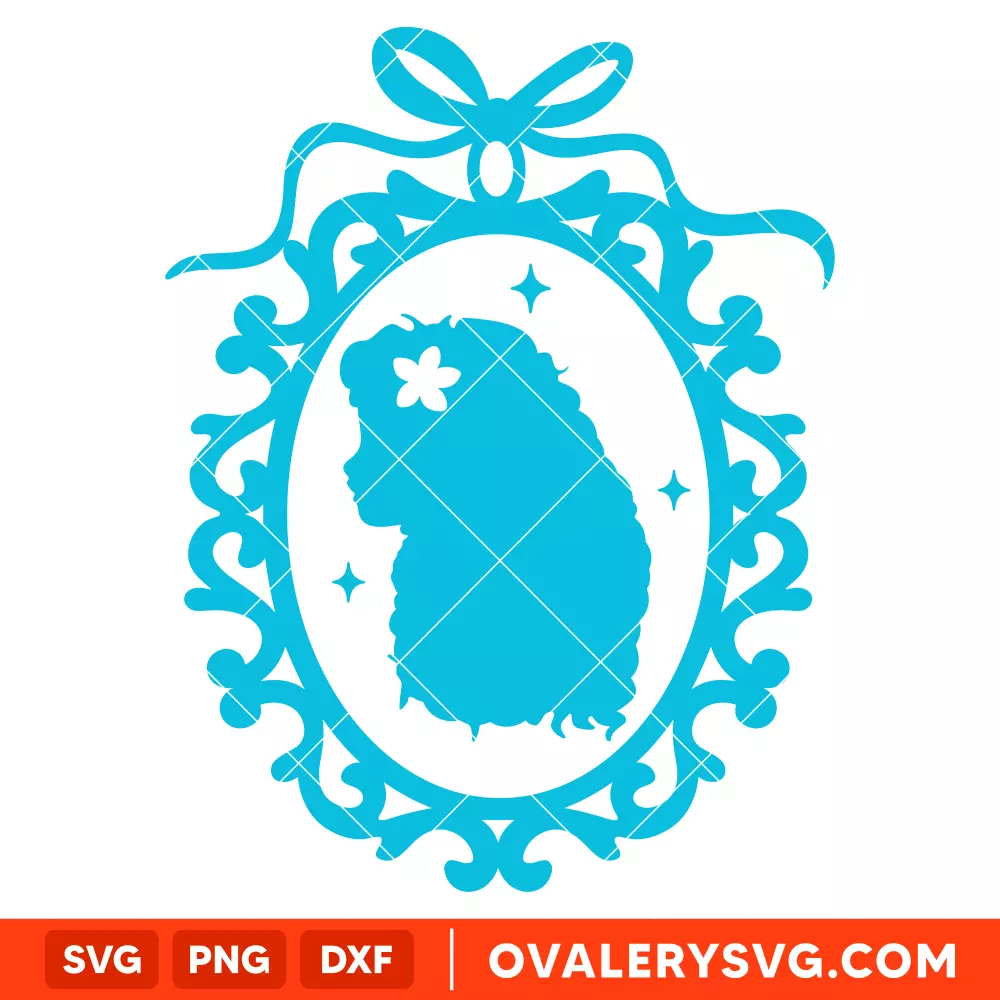 Princess Moana Retro Frame SVG, Disney Princess Ornament SVG | Instant Download SVG PNG Cut File for Cricut & Silhouette