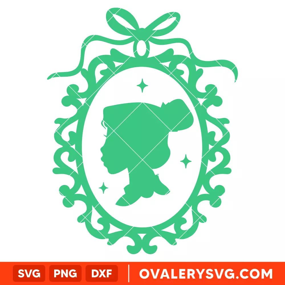 Princess Mulan Retro Frame SVG, Disney Princess Ornament SVG | Instant Download SVG PNG Cut File for Cricut & Silhouette