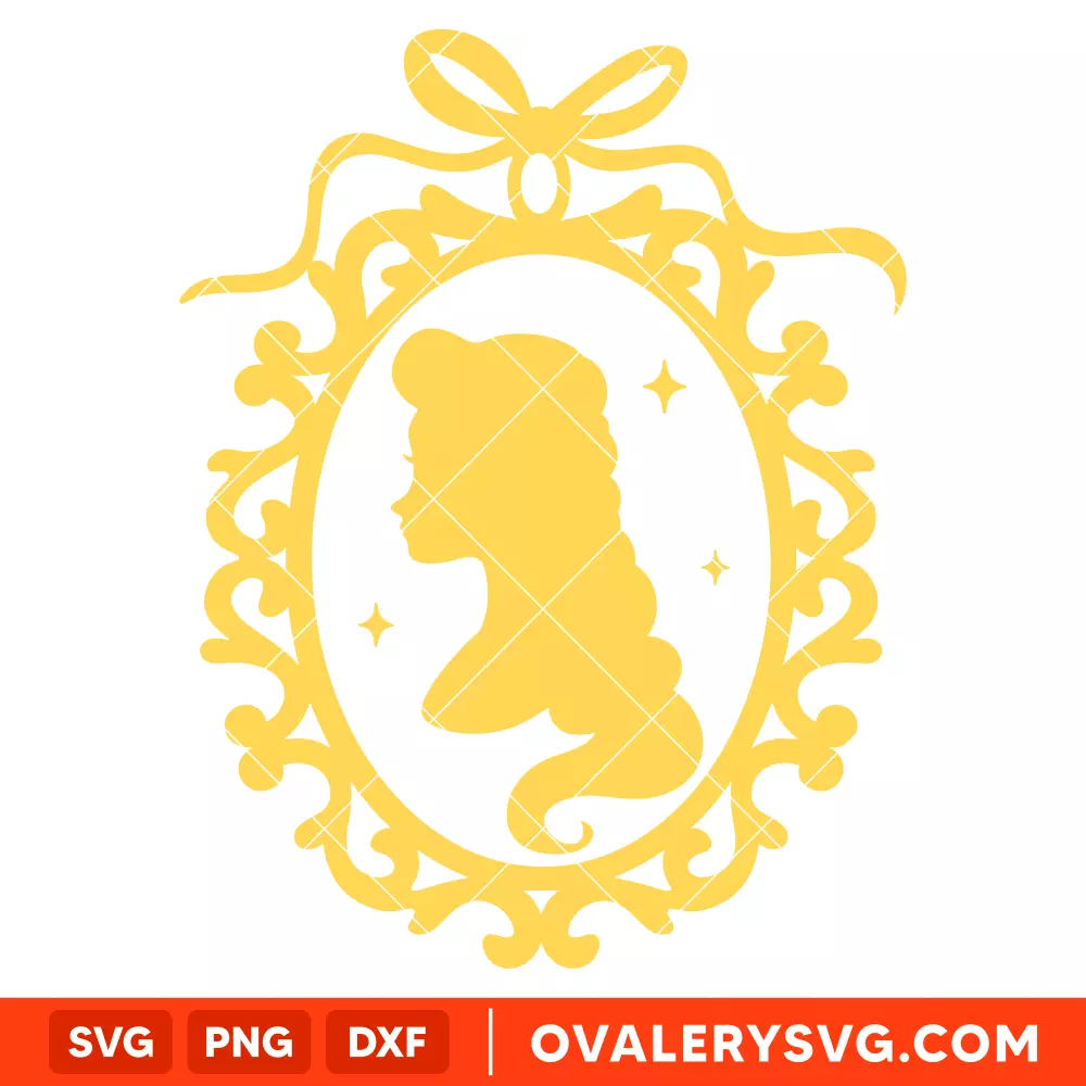 Princess Rapunzel Retro Frame SVG, Disney Princess Ornament SVG | Instant Download SVG PNG Cut File for Cricut & Silhouette