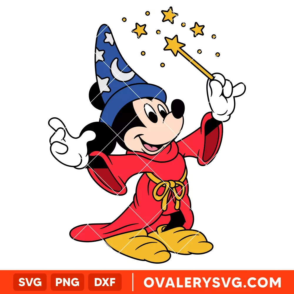 Sorcerer Mickey Mouse Fantasia SVG, Disney SVG | Instant Download SVG PNG Cut File for Cricut & Silhouette