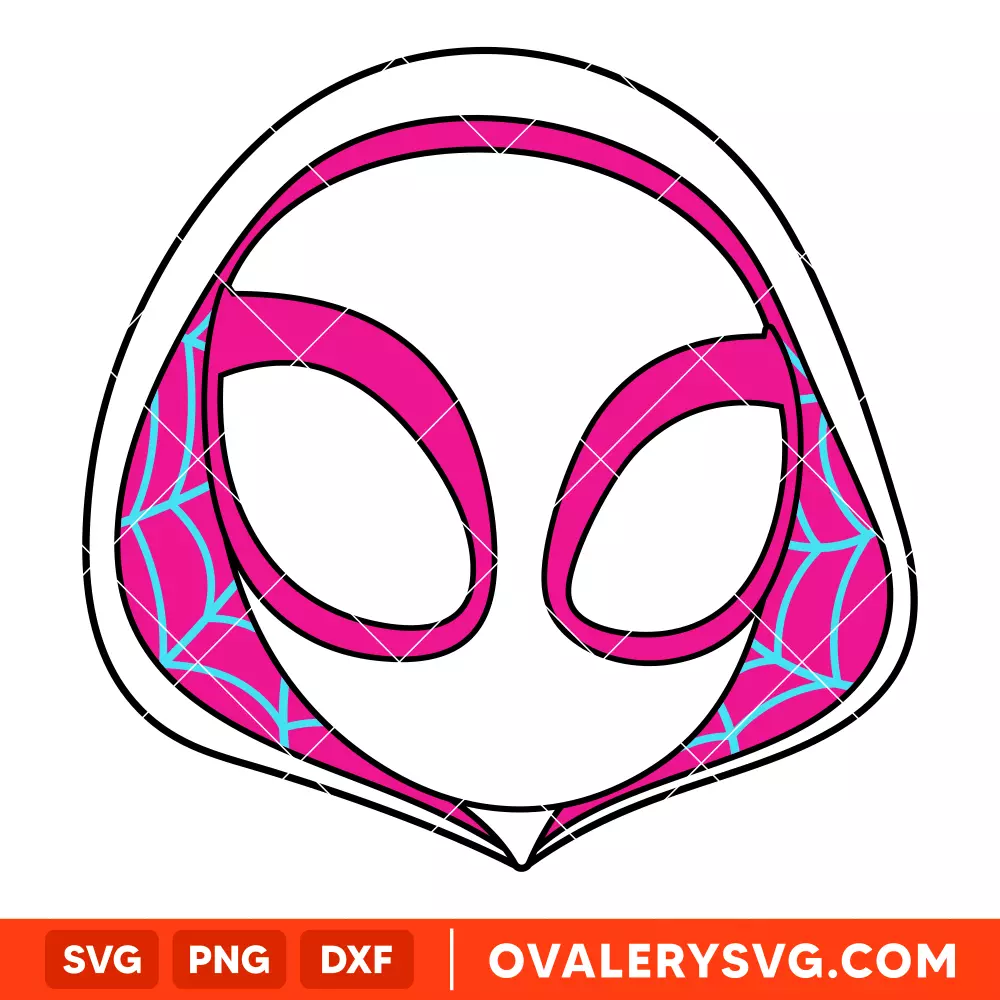 Spider Gwen Ghost Spider Head SVG, Superhero SVG, Marvel SVG | Instant Download SVG PNG Cut File for Cricut & Silhouette