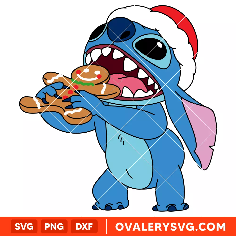 Stitch Santa with Gingerbread SVG, Christmas SVG, Disney SVG | Instant Download SVG PNG Cut File for Cricut & Silhouette