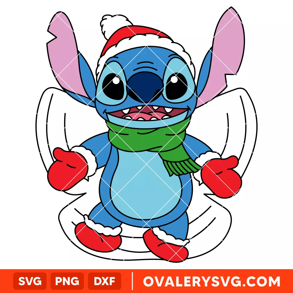 Stitch Snow Angel SVG, Christmas SVG, Disney SVG | Instant Download SVG PNG Cut File for Cricut & Silhouette