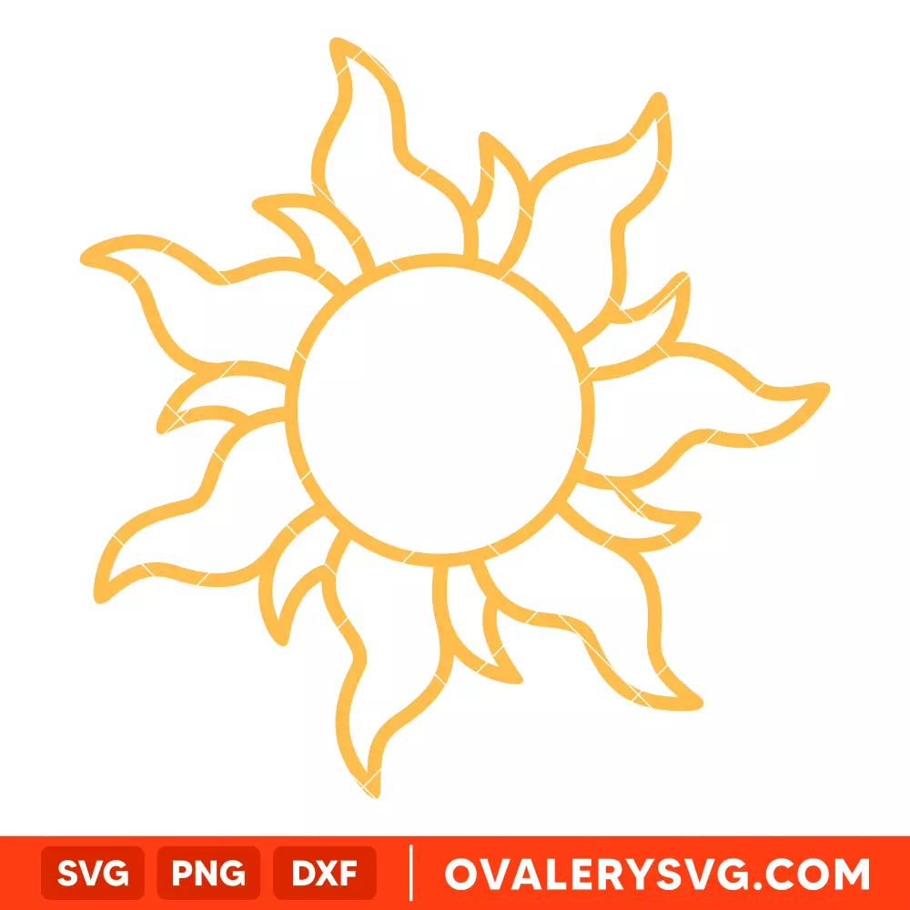 Tangled Sun Outline Rapunzel SVG, Disney Princess SVG | Instant Download SVG PNG Cut File for Cricut & Silhouette