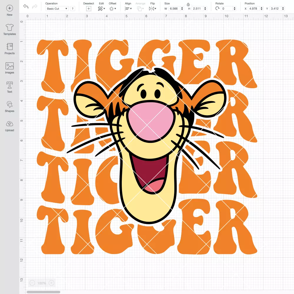 Tigger Face Wavy SVG, Retro SVG, Disney SVG | Instant Download SVG PNG Cut File for Cricut & Silhouette - Image 2
