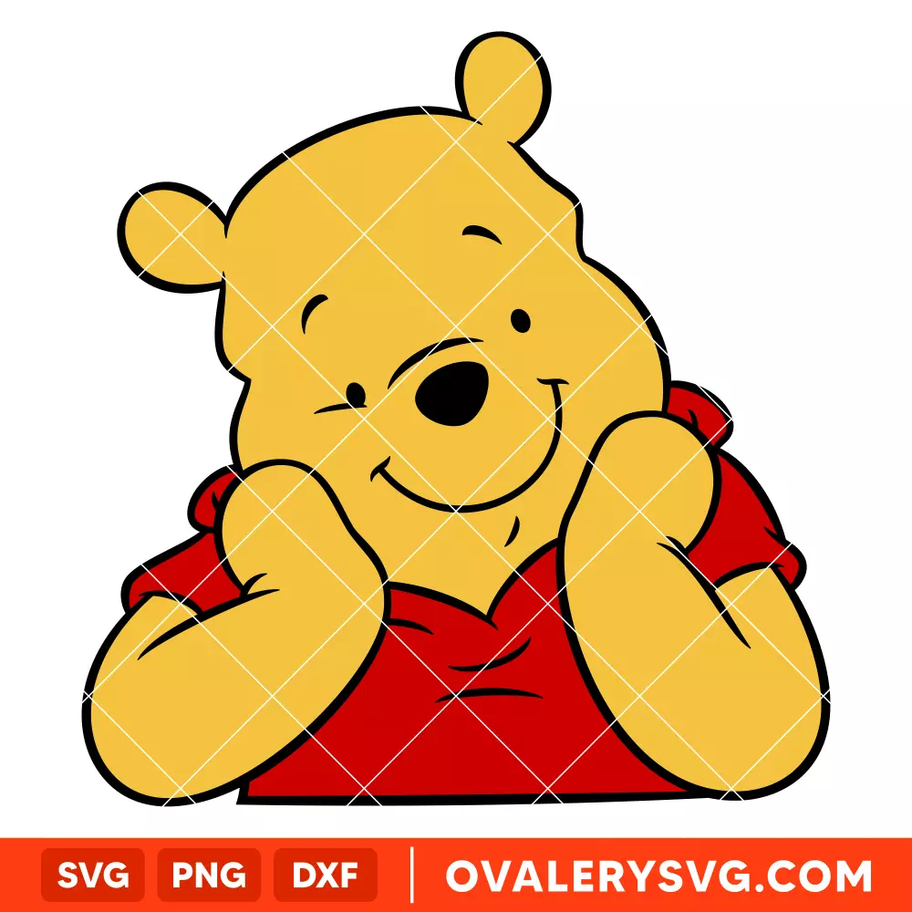 Winnie the Pooh Smiling SVG, Disney SVG | Instant Download SVG PNG Cut File for Cricut & Silhouette